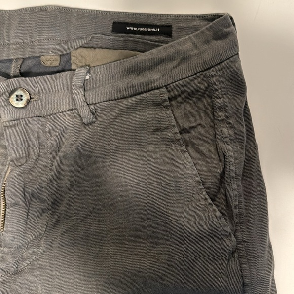 Mason’s tailored pants in light grey/green linen/cotton/elastene blend - Picture 3 of 13